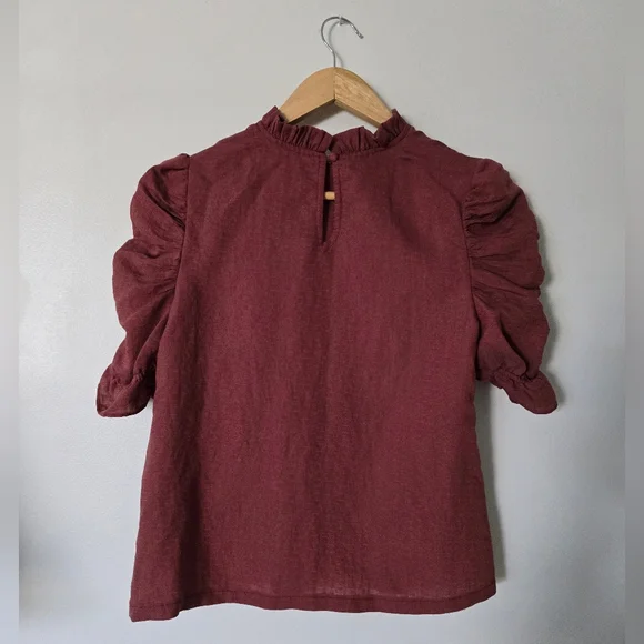 Moon River Size Small Mauve Rose Short Sleeve Blouse Lightweight Top - Picture 2 of 9